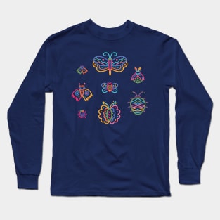 Colourful linear insects Long Sleeve T-Shirt